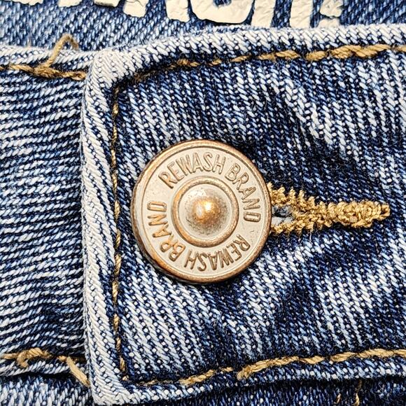 Rewash Jean Shorts Womens 11/30 Blue Super High Rise Mom Cuffed Distressed - Picture 2 of 13